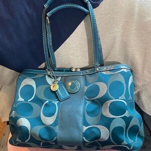 Coach Teal Signature Shoulder Bag Preloved
